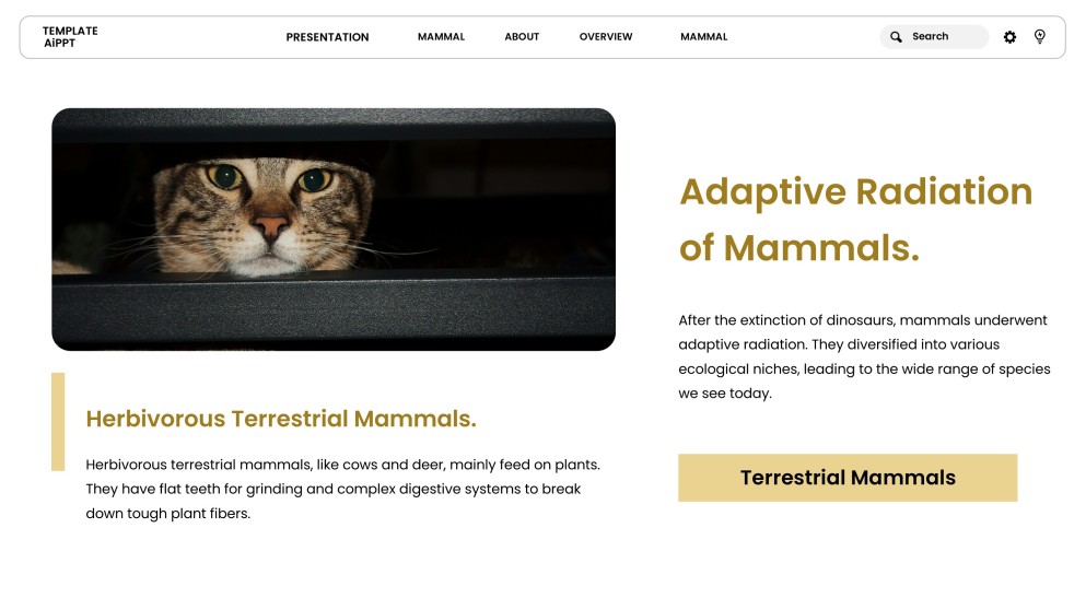 Template PowerPoint Hewan Minimalis Cokelat