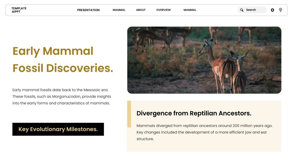 Template PowerPoint Hewan Minimalis Cokelat