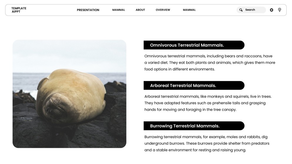 Template PowerPoint Hewan Minimalis Cokelat