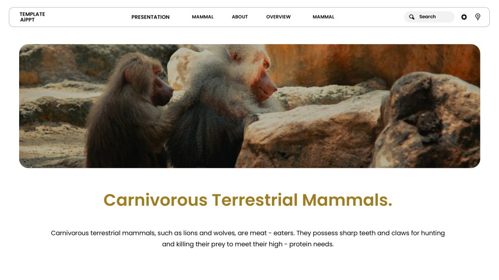 Template PowerPoint Hewan Minimalis Cokelat