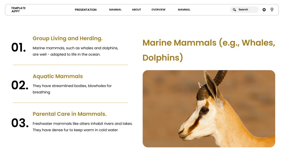 Template PowerPoint Hewan Minimalis Cokelat