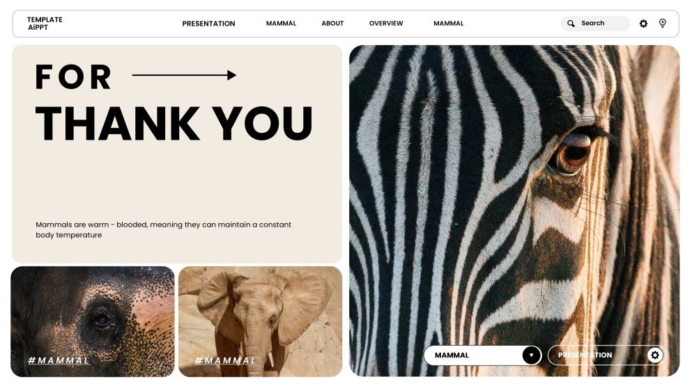 Template PowerPoint Hewan Minimalis Cokelat