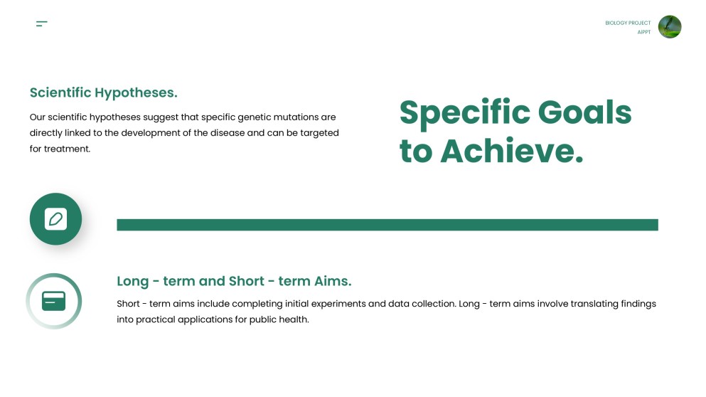 綠色極簡生物學項目模板適用於PowerPoint和Google Slides