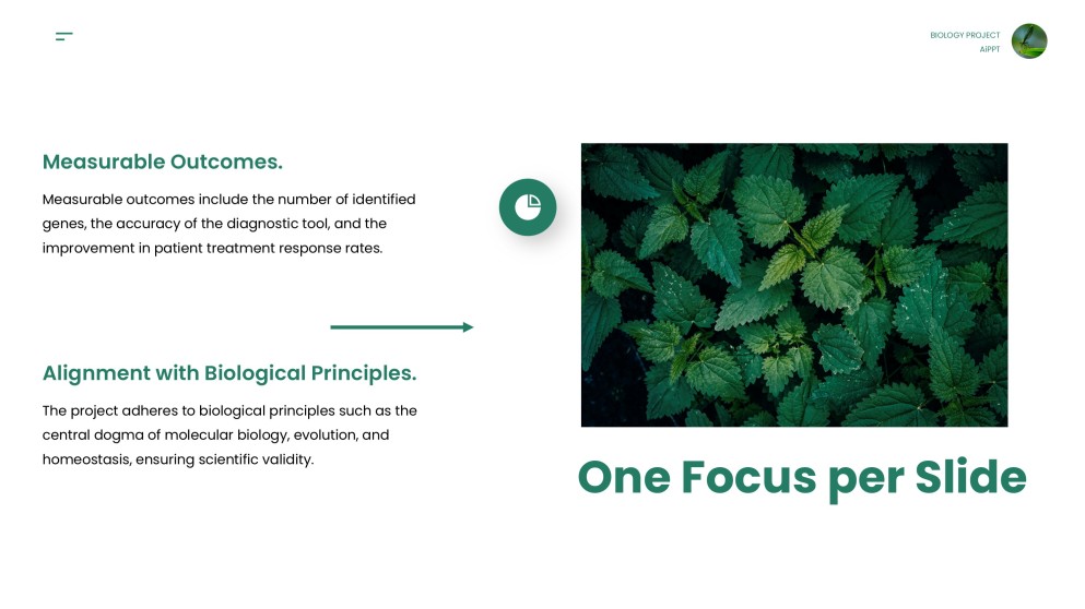 綠色極簡生物學項目模板適用於PowerPoint和Google Slides