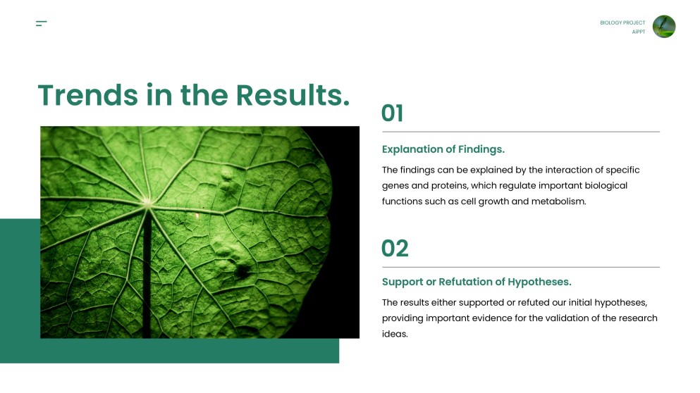 綠色極簡生物學項目模板適用於PowerPoint和Google Slides