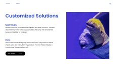 Plantilla PPT de Animales Acuáticos de Estilo Minimalista Azul