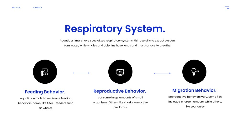 Plantilla PPT de Animales Acuáticos de Estilo Minimalista Azul