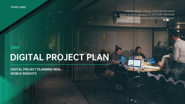 Green Business Style Digitization Project Plan Template for PowerPoint & Google Slides