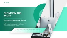 Plantilla de Plan de Proyecto de Digitalización de Estilo Empresarial Verde para PowerPoint y Google Slides