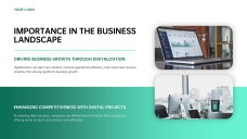 Plantilla de Plan de Proyecto de Digitalización de Estilo Empresarial Verde para PowerPoint y Google Slides