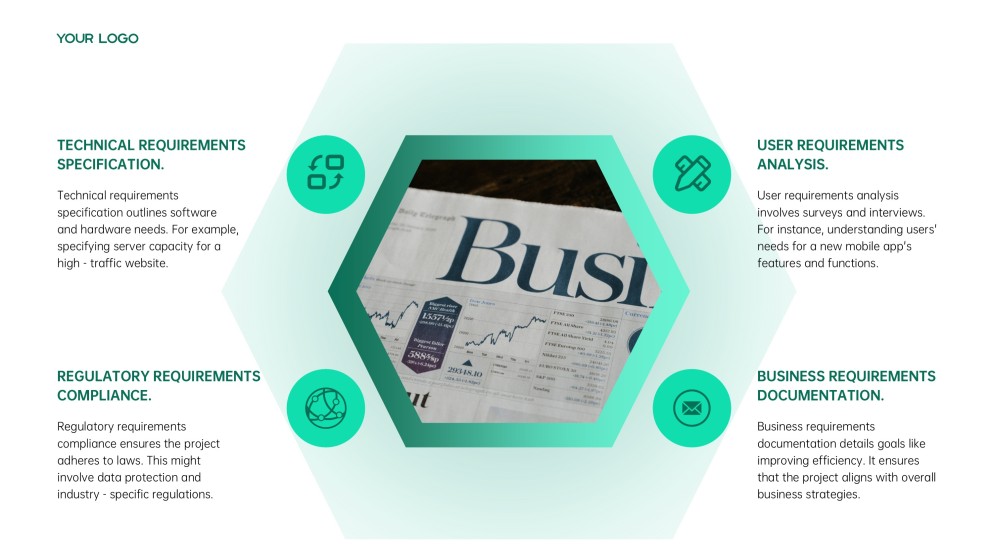 Plantilla de Plan de Proyecto de Digitalización de Estilo Empresarial Verde para PowerPoint y Google Slides