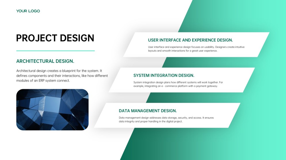Plantilla de Plan de Proyecto de Digitalización de Estilo Empresarial Verde para PowerPoint y Google Slides