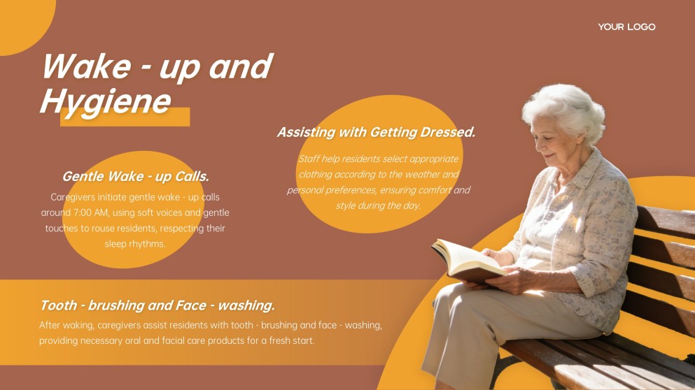 Template Jadwal Panti Jompo Gaya Bisnis Coklat dan Kuning