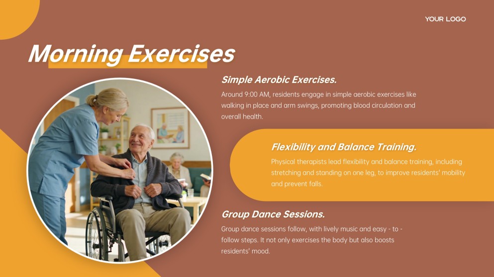 Template Jadwal Panti Jompo Gaya Bisnis Coklat dan Kuning