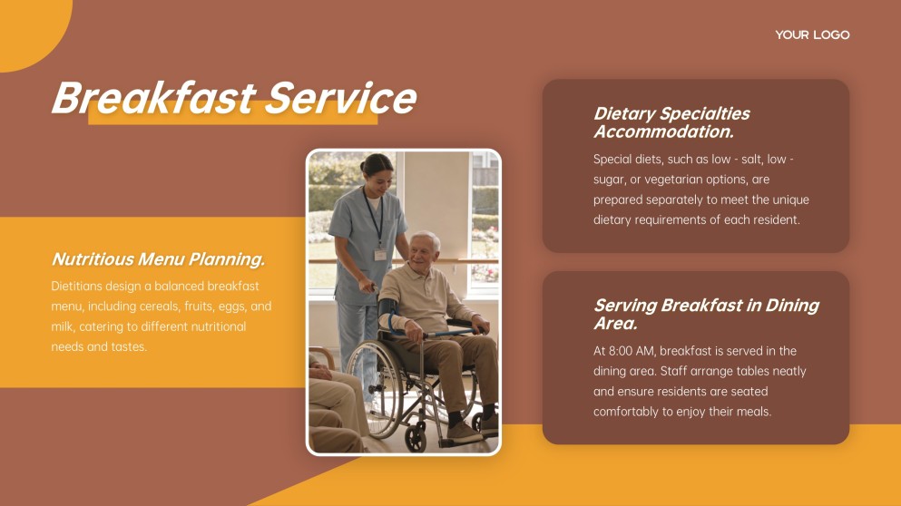 Template Jadwal Panti Jompo Gaya Bisnis Coklat dan Kuning