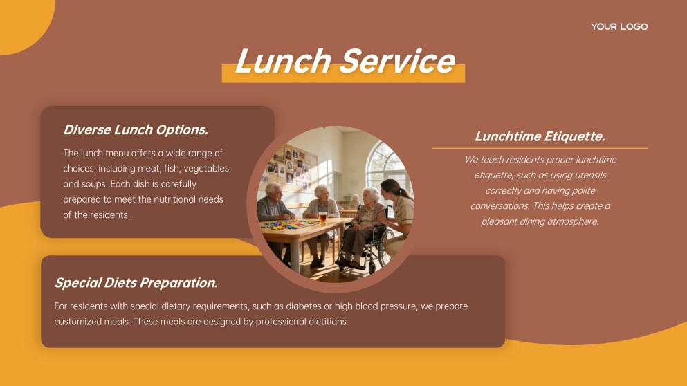 Template Jadwal Panti Jompo Gaya Bisnis Coklat dan Kuning