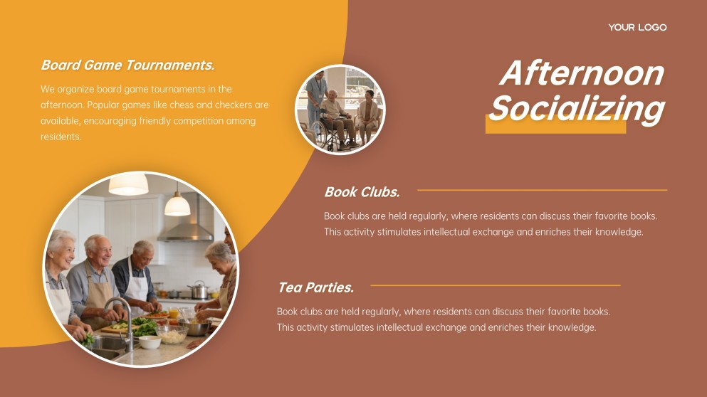 Template Jadwal Panti Jompo Gaya Bisnis Coklat dan Kuning