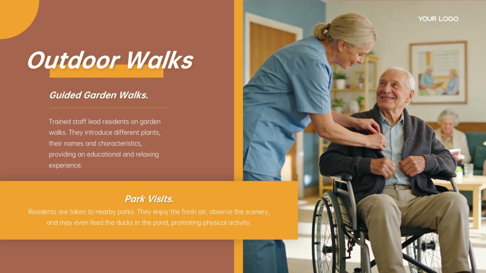 Template Jadwal Panti Jompo Gaya Bisnis Coklat dan Kuning