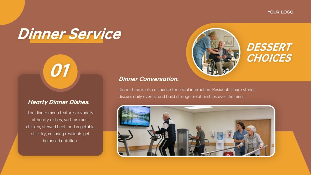 Template Jadwal Panti Jompo Gaya Bisnis Coklat dan Kuning