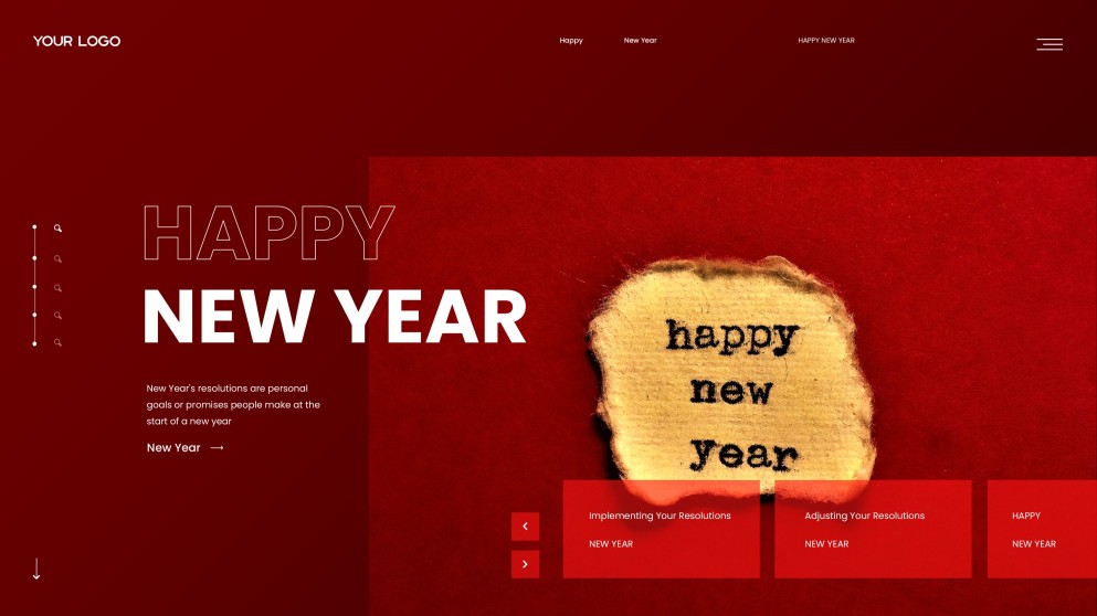 Modelo de Convite para Festa de Ano Novo Estilo Empresarial Vermelho Gratuito