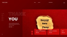 Modelo de Convite para Festa de Ano Novo Estilo Empresarial Vermelho Gratuito