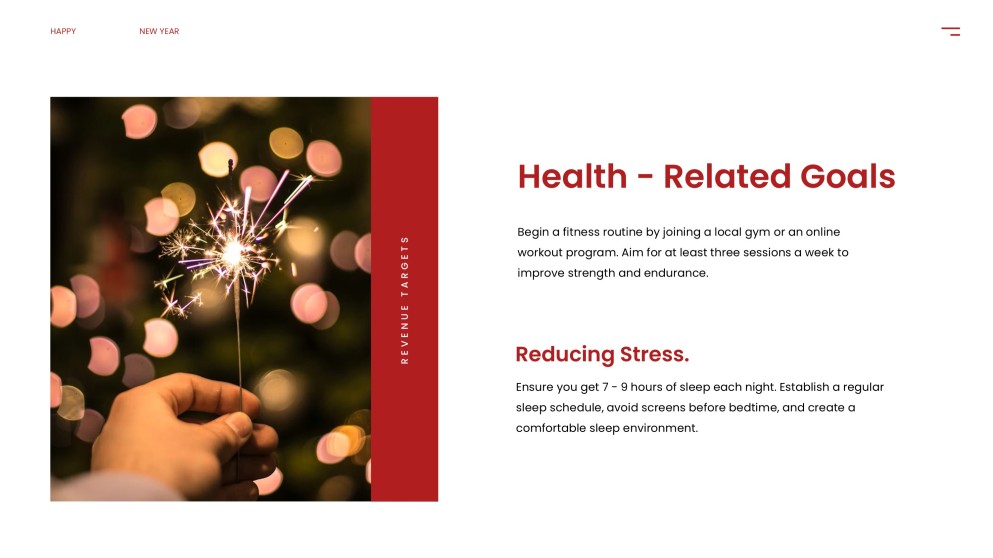 Plantilla PPT de Año Nuevo Feliz Estética Roja