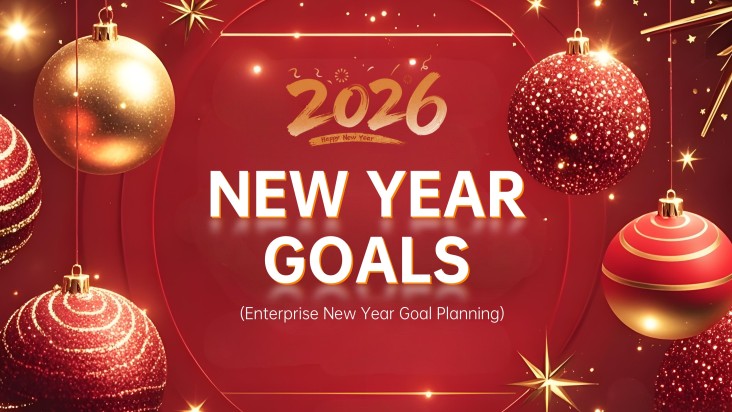 Plantilla de Objetivos de Año Nuevo Roja, Festiva y Orientada a los Negocios