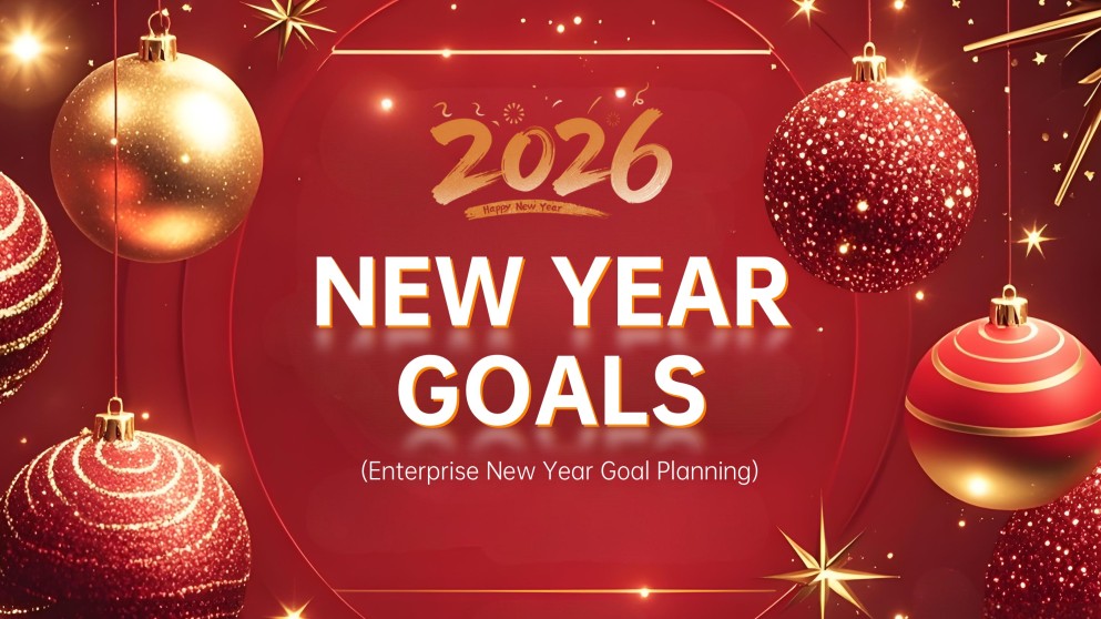 Plantilla de Objetivos de Año Nuevo Roja, Festiva y Orientada a los Negocios