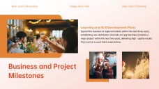 Red-Orange Happy New Year Card Template with Photos