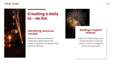 Kumikinang na Pula na Template ng Bagong Taon na may Paputok