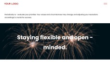 Kumikinang na Pula na Template ng Bagong Taon na may Paputok