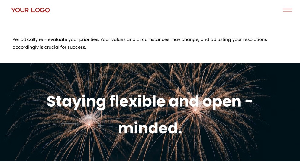 Kumikinang na Pula na Template ng Bagong Taon na may Paputok