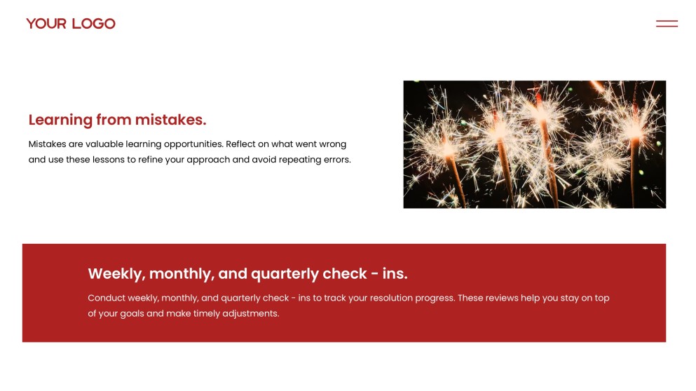 Kumikinang na Pula na Template ng Bagong Taon na may Paputok