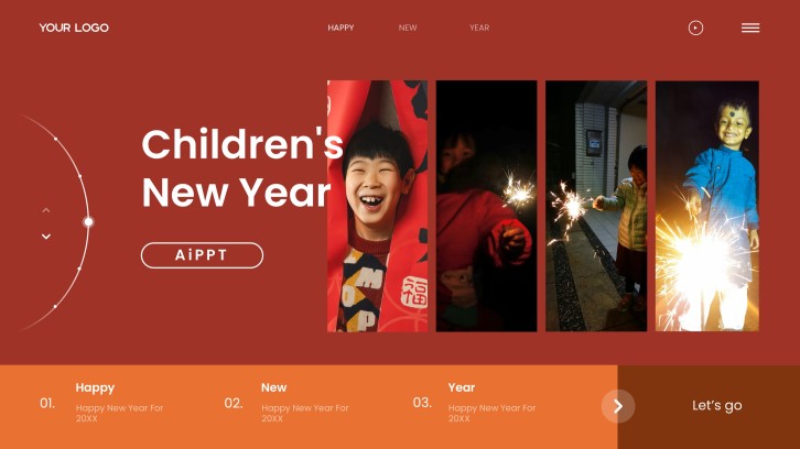 Orange and Red Energetic Children's New Year's Resolutions Template