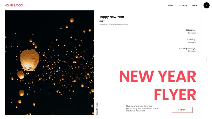 Red Minimalist Goal-Focus New Year's Eve Flyer Template