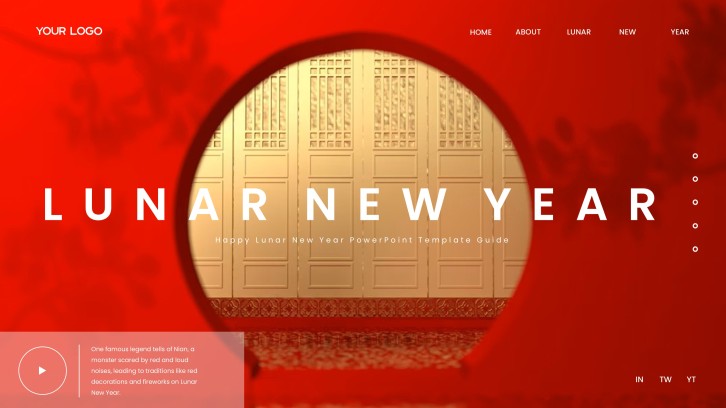 Red and Gold Lunar New Year PowerPoint Template