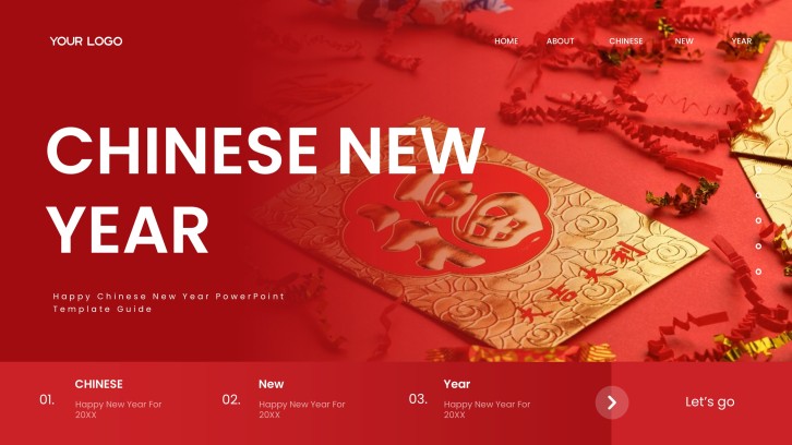 Red Traditional Chinese New Year Template with Red Envelope