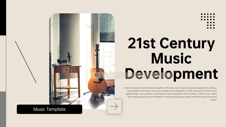 Luxury Tea Color Music PPT Template with Pro Studio Photography