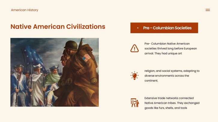 Road to American Independence history project societies before european colonization slide preview