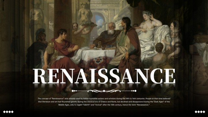 Modèle de diapositives Renaissance et style artistique gréco-romain