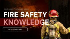 Plantilla PPT Minimalista de Seguridad contra Incendios de Alta Gama Roja con Acento de Casco