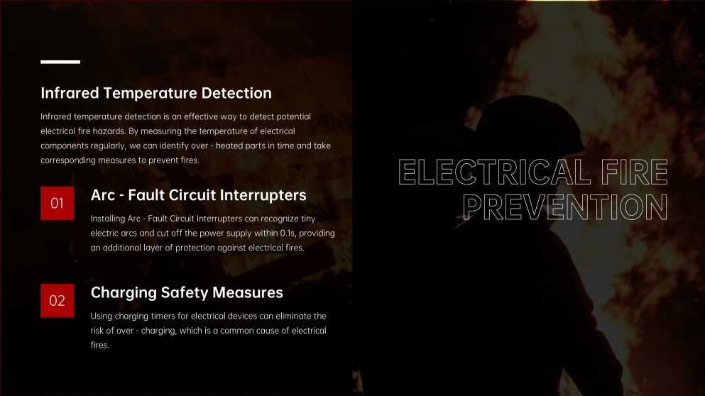Plantilla PPT Minimalista de Seguridad contra Incendios de Alta Gama Roja con Acento de Casco