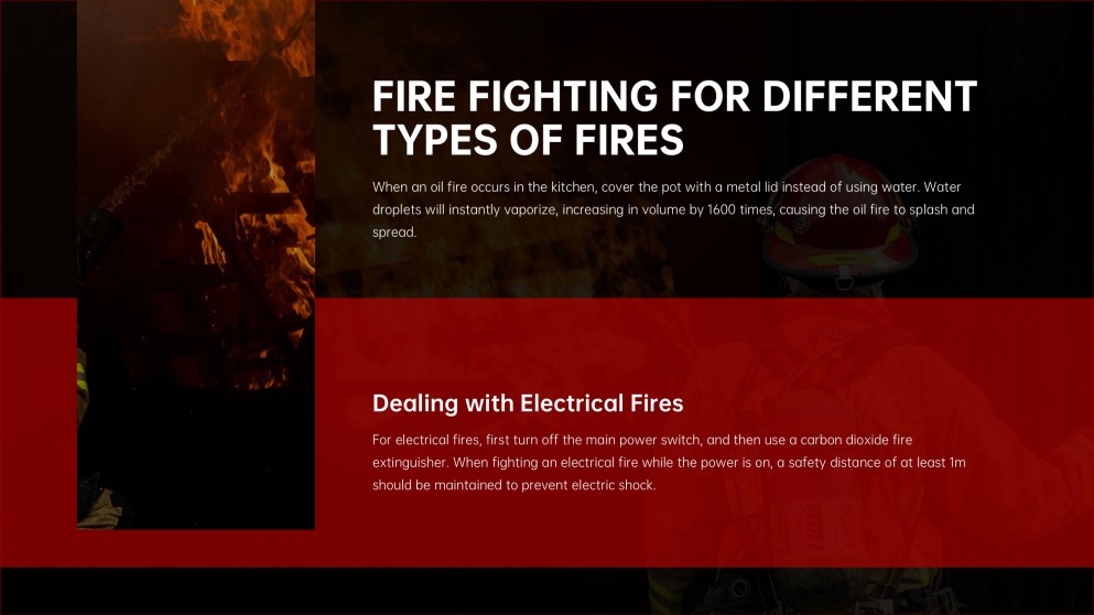 Plantilla PPT Minimalista de Seguridad contra Incendios de Alta Gama Roja con Acento de Casco