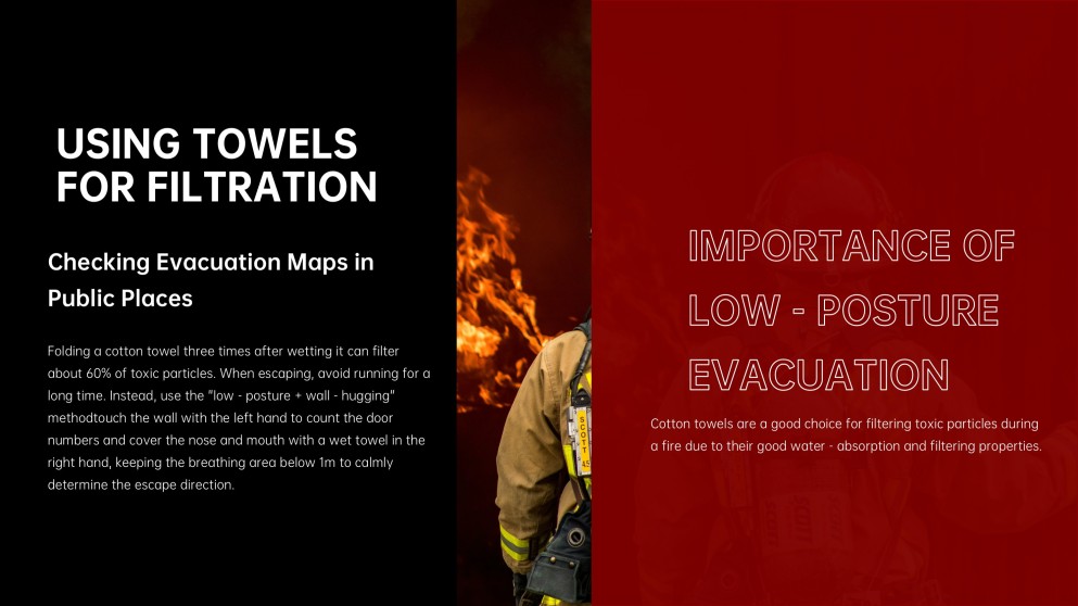 Plantilla PPT Minimalista de Seguridad contra Incendios de Alta Gama Roja con Acento de Casco