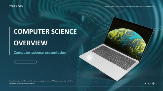 Plantilla de presentación de informática de estilo empresarial azul