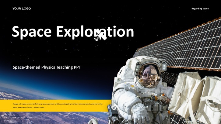 Modèle PowerPoint d'exploration spatiale créative noire
