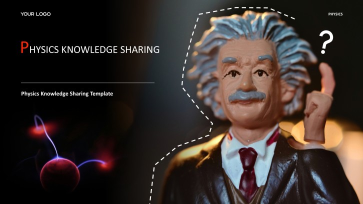 Modelo Minimalista de Ciência Física em Preto e Branco para PowerPoint