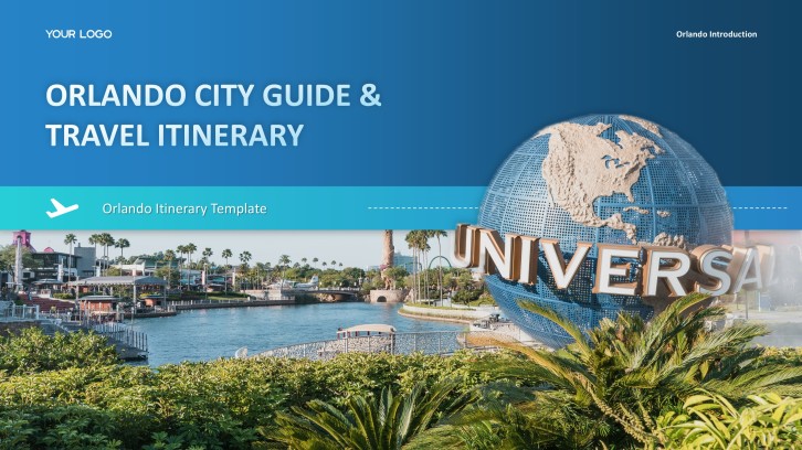 Clean and Professional Blue Accent Orlando Itinerary Template