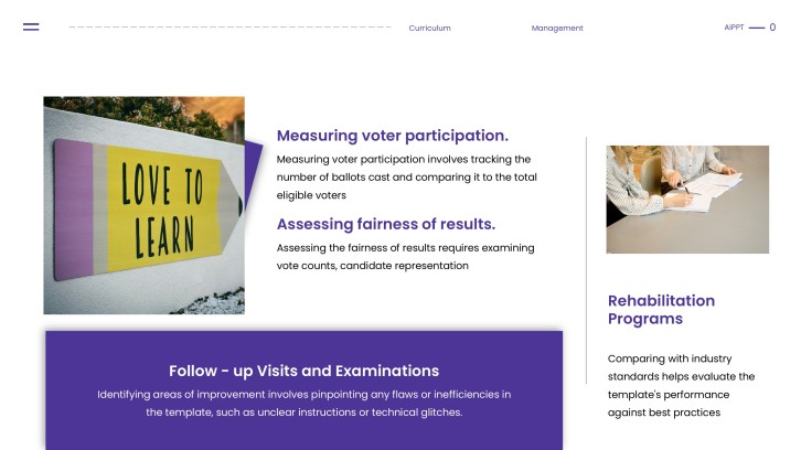 Free Purple Minimalist Curriculum Management PPT Template slide 3
