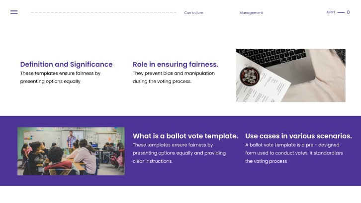 Free Purple Minimalist Curriculum Management PPT Template slide 5